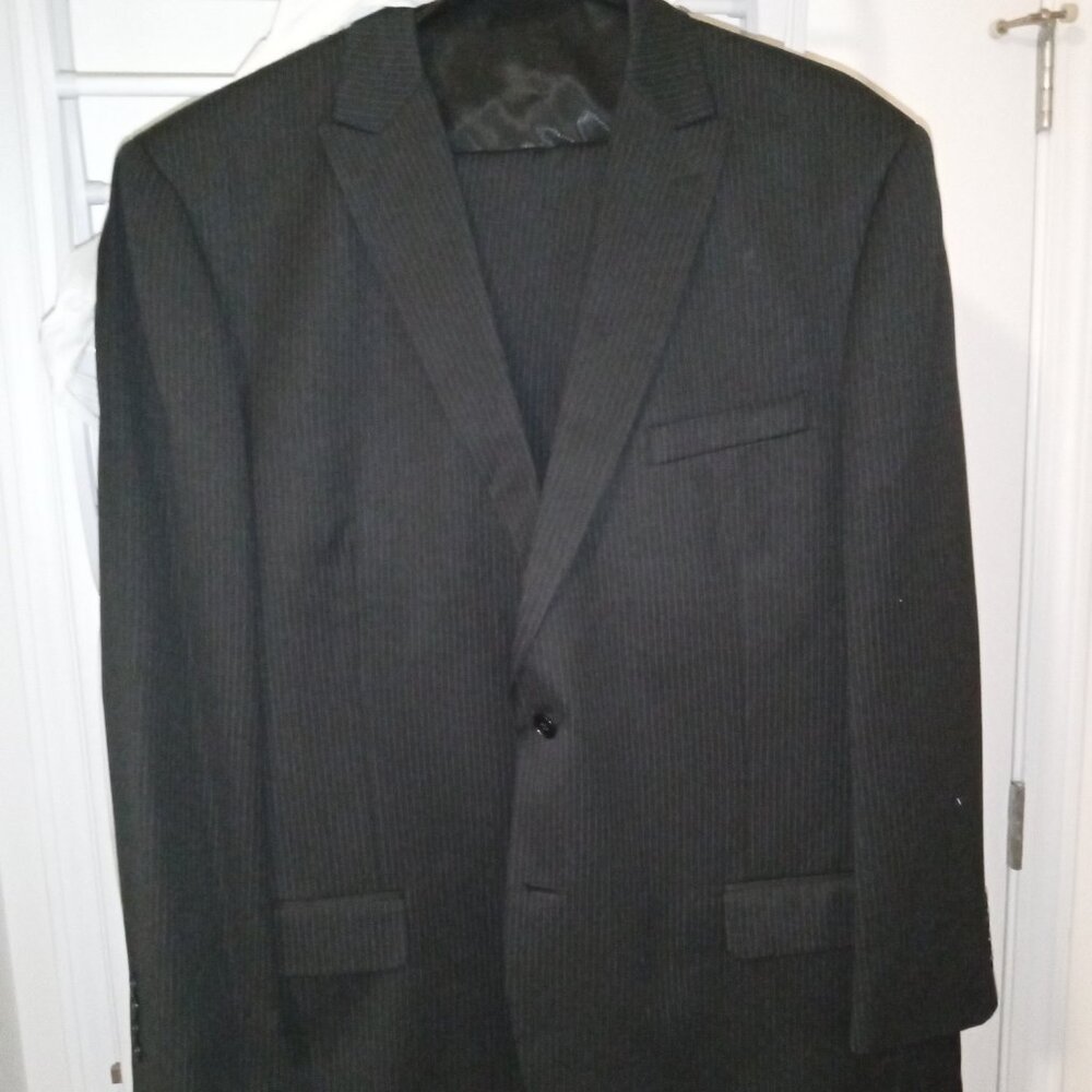 Black 3 Piece Pinstripe Suit